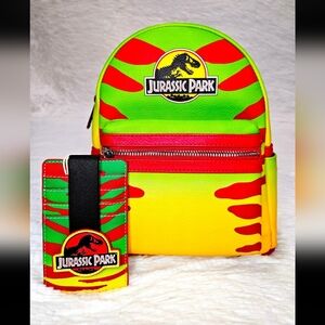 Loungefly Jurassic Park Explorer Exclusive mini Backpack and Cardholder